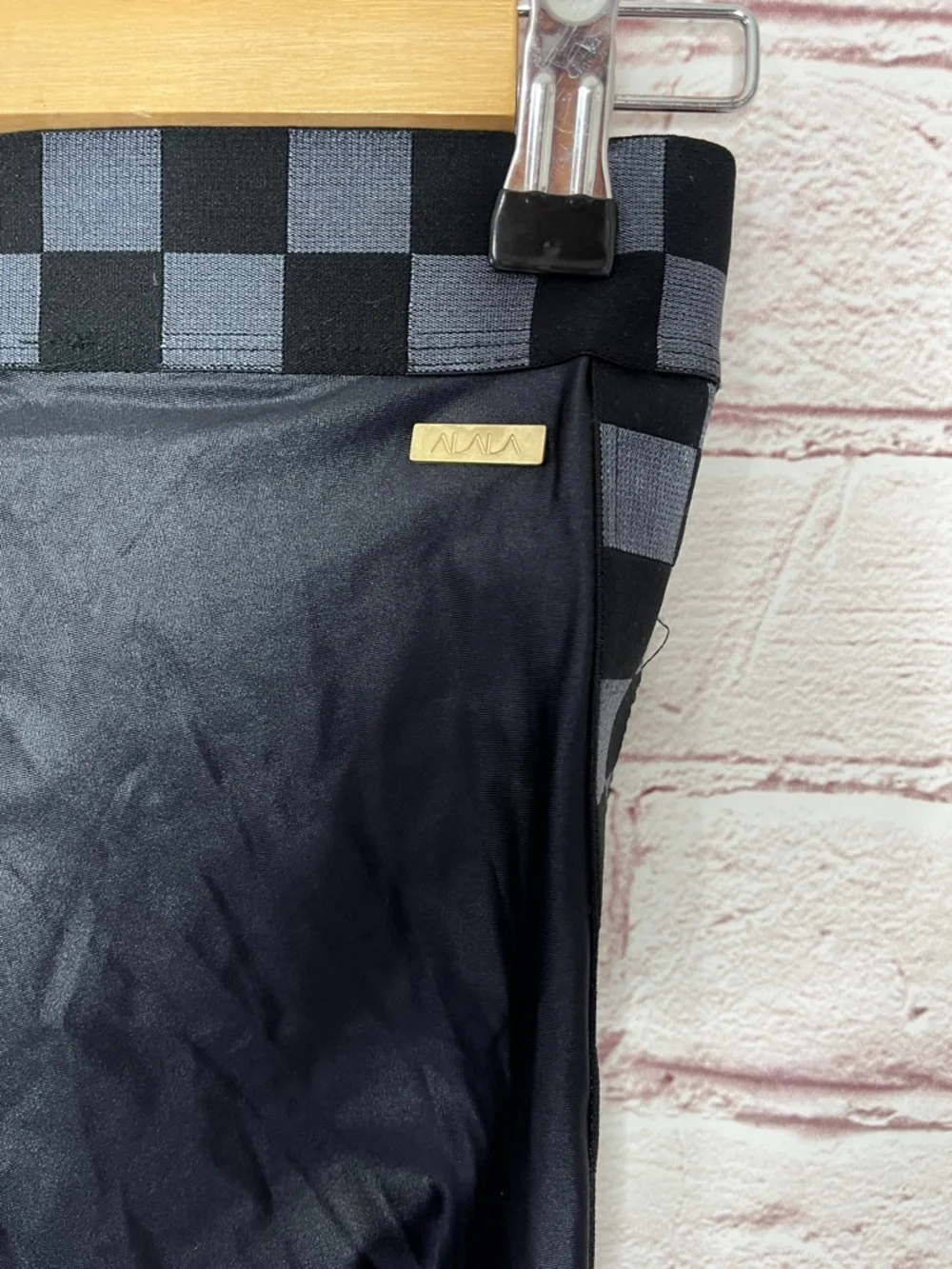 Alala Varsity Perforated High-Rise Legging in Black & Checker Size XS EUC